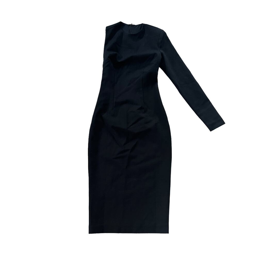 NEW Alieva Black Asymmetric Midi Dress - Picture 2 of 10
